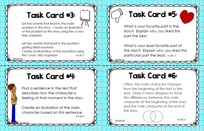 task cards for middle school