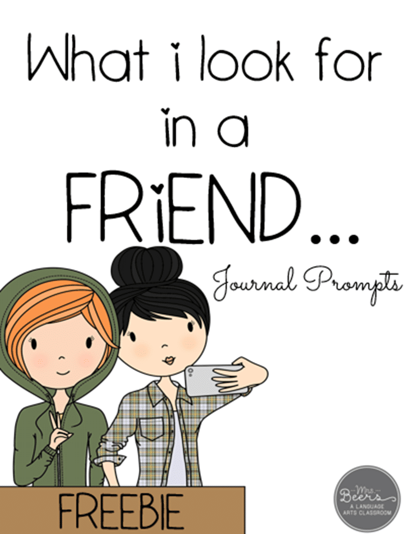 Friendship Themes in Literature Journal Prompt PDF Download