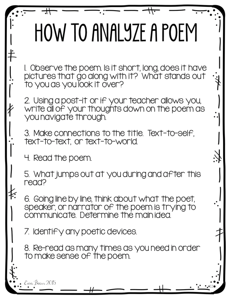 how to analyze a poem and write an essay