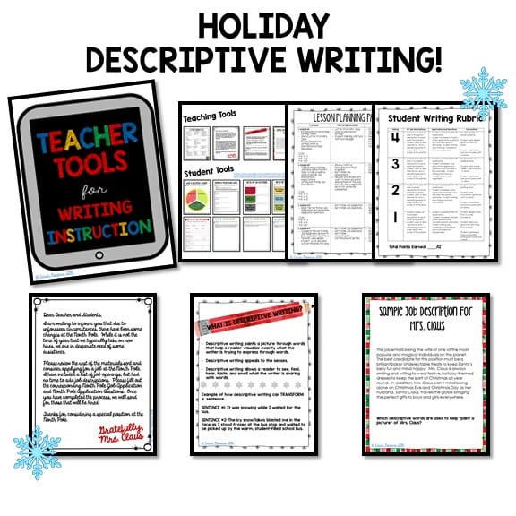 holiday descriptive writing lesson plans