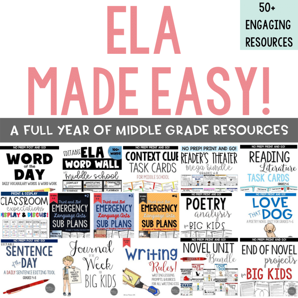 ELA Full Year Middle School Bundle