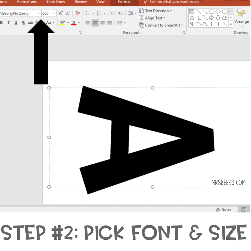 set powerpoint design size