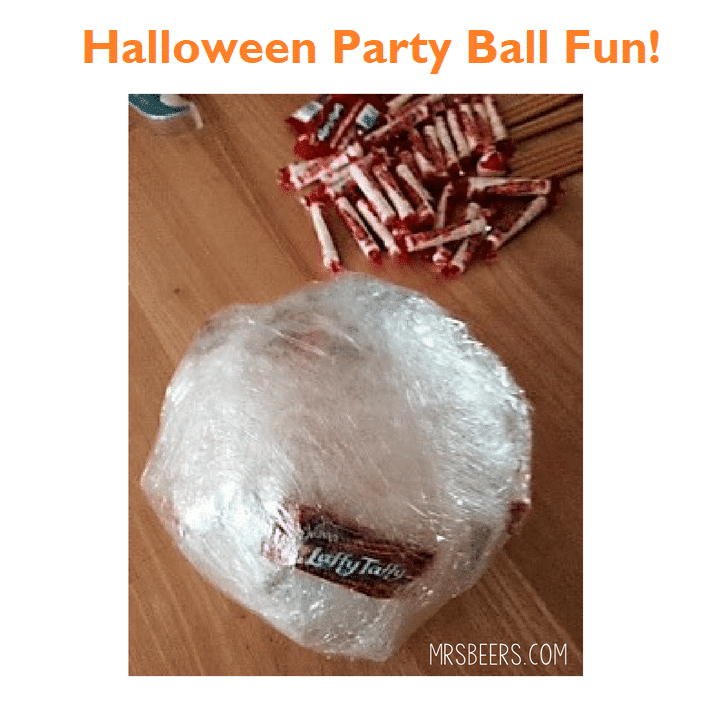 saran wrap ball for halloween class party