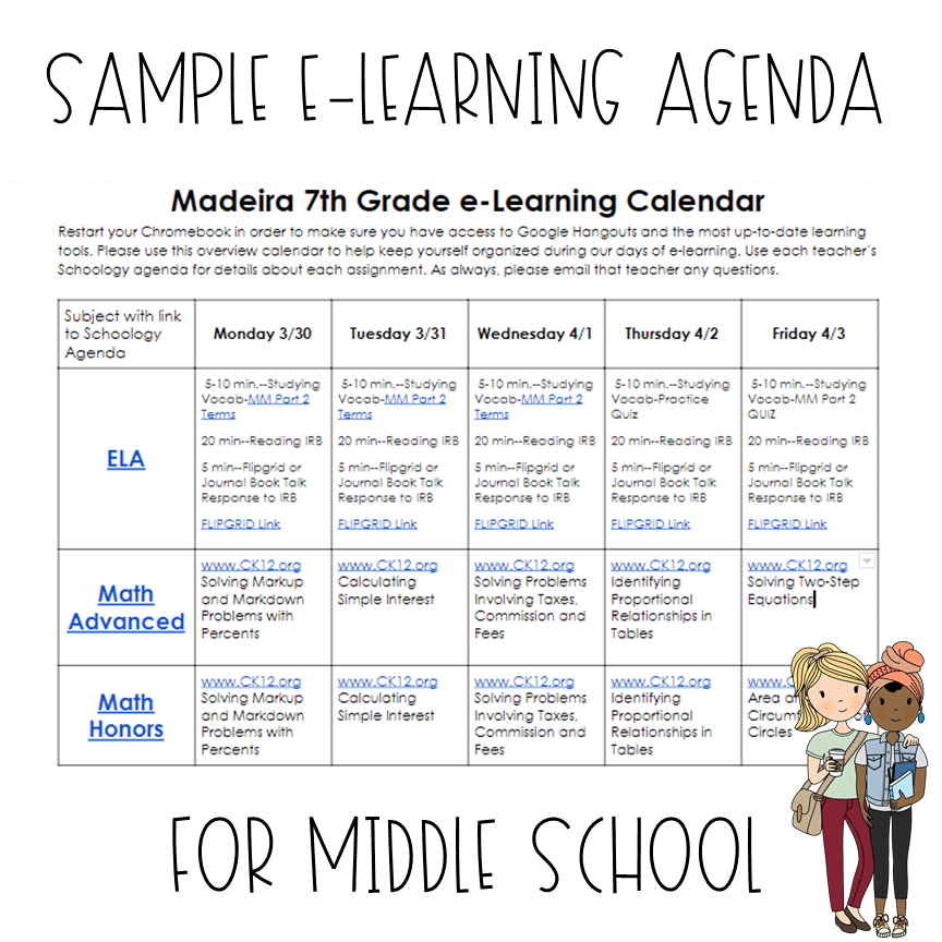 sample distance learning agenda