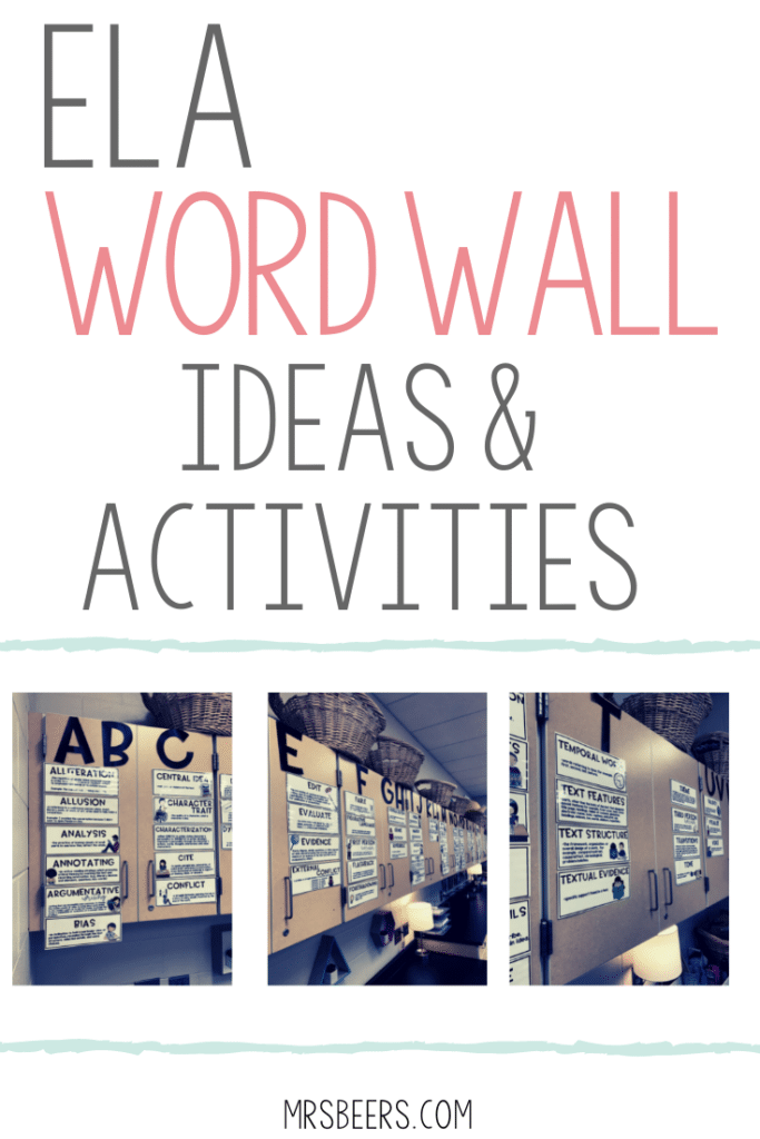 word wall ideas and activities for middle school