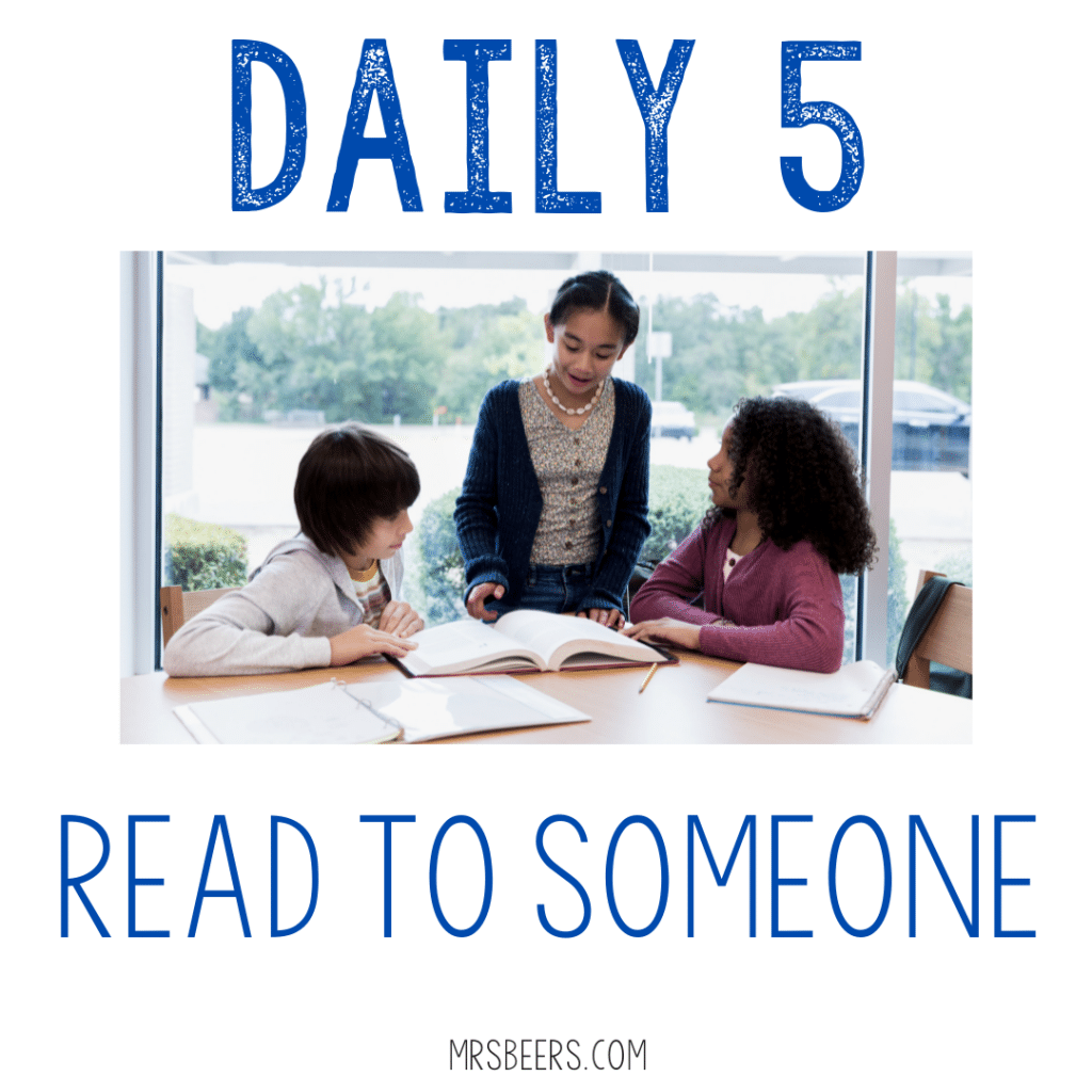 daily 5 read to someone activties