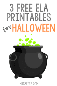 Halloween printables for middle school ELA