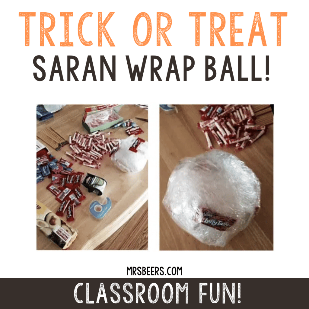 saran wrap ball for Halloween class party