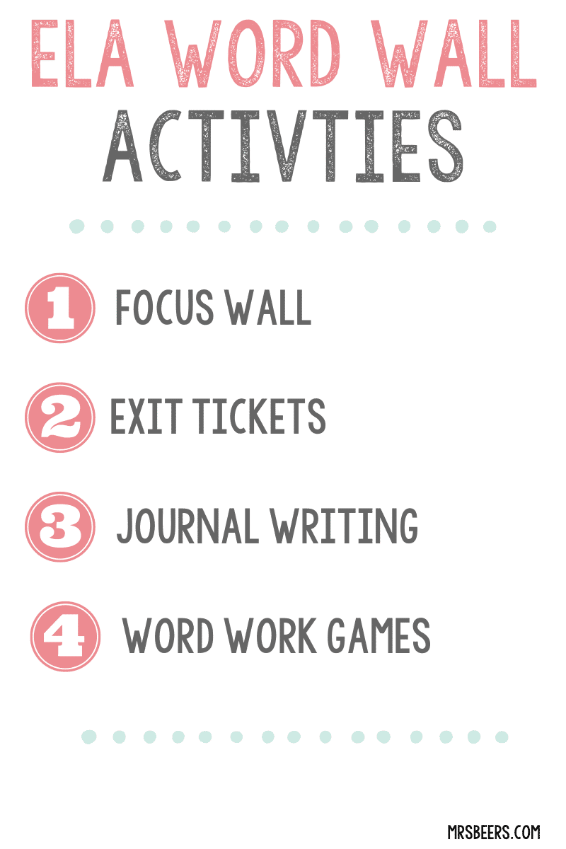 Word wall games and activities for language arts