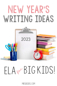 New years writing activities for middle school