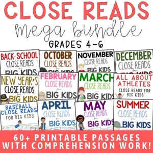 High-Interest Close Reading Passages Bundle cover, PDF resource for grades 4-6