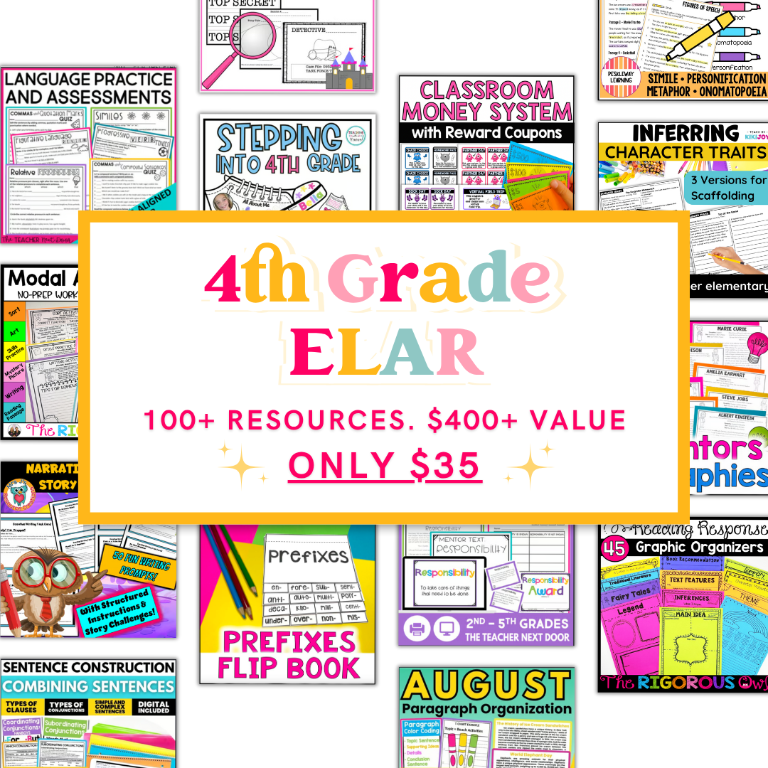 4th Grade ELA Bundle Deal
