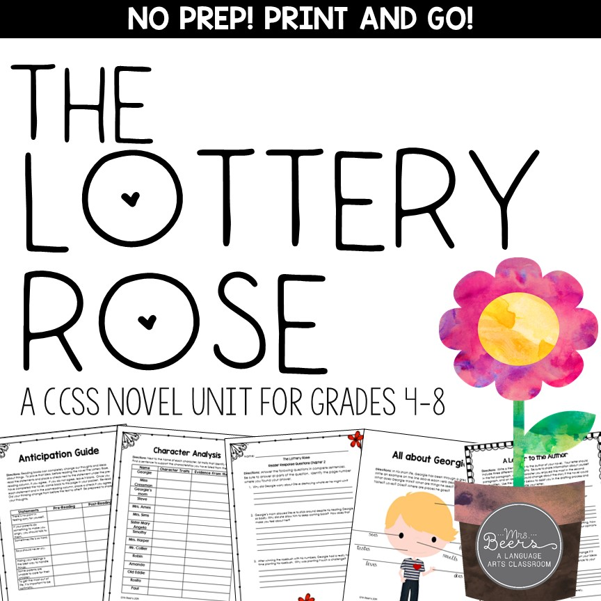 The Lottery Rose by Irene Hunt - Novel Study Unit