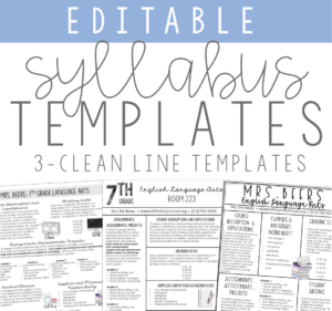 Editable syllabus templates for teachers