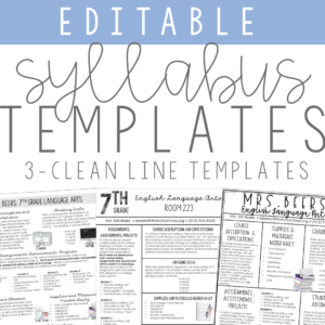 Editable syllabus templates for teachers