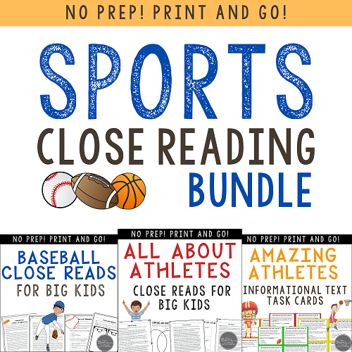 sports reading comprehension passages PDF worksheets