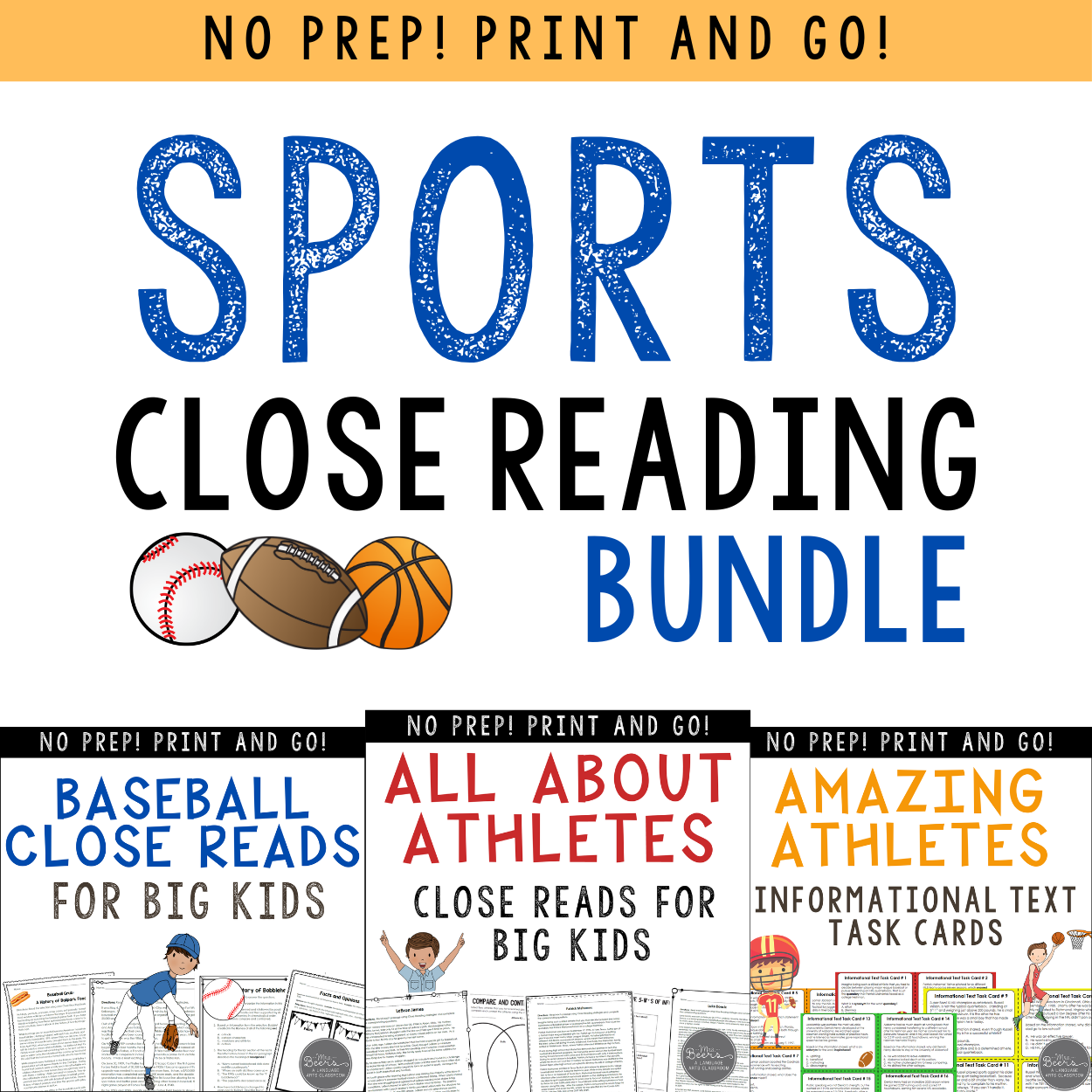 sports reading comprehension passages PDF packet