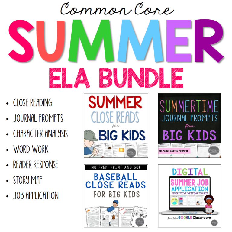 ELA End of the Year Activities for Middle School