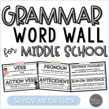 Grammar Word Wall for Grades 5-8