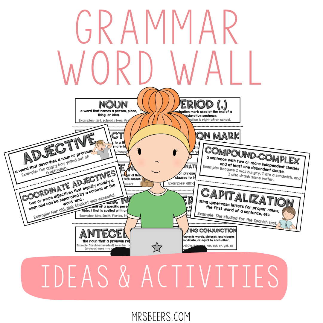ELA Grammar Wall Ideas and Activities for Middle School