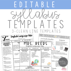 Editable syllabus template for teachers, customizable in Canva or PowerPoint