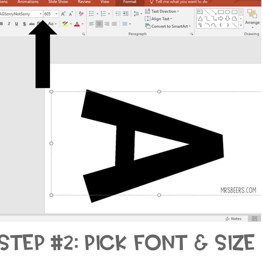 Select or upload your PowerPoint font and size