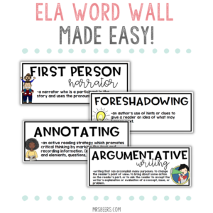 ela word wall ideas and resources for teachers