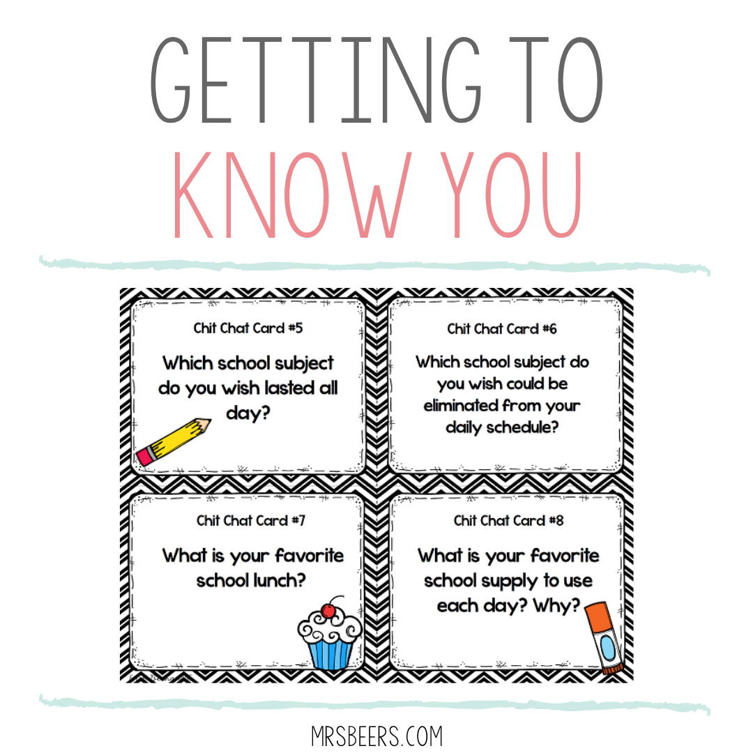 getting to know you activity - classroom management
