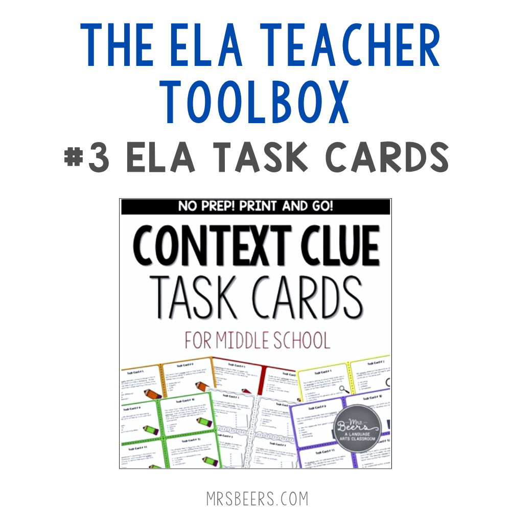 I use task cards for character analysis, grammar rules, guided discussion, and vocabulary review.