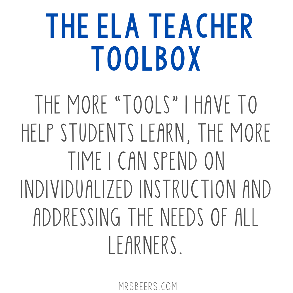 ELA tools to differentiate instruction so that I connect with different types of learners
