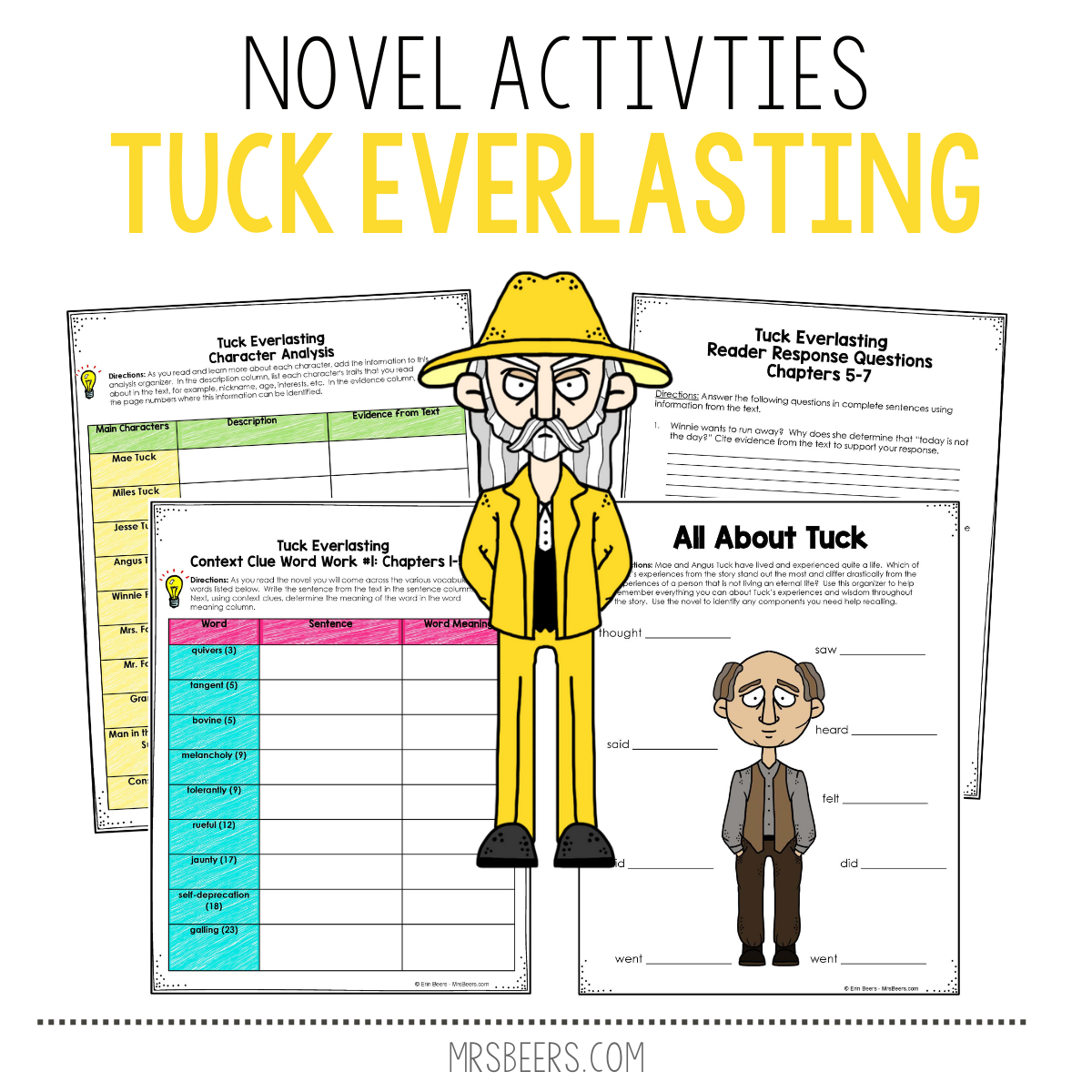 Tuck Everlasting Novel Study Activities