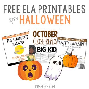 Halloween ELA Activities - 3 free PDF printables for Grades 4-7