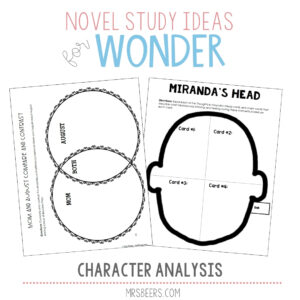 Wonder by RJ Palacio: Lesson Plans and Character Analysis Activities