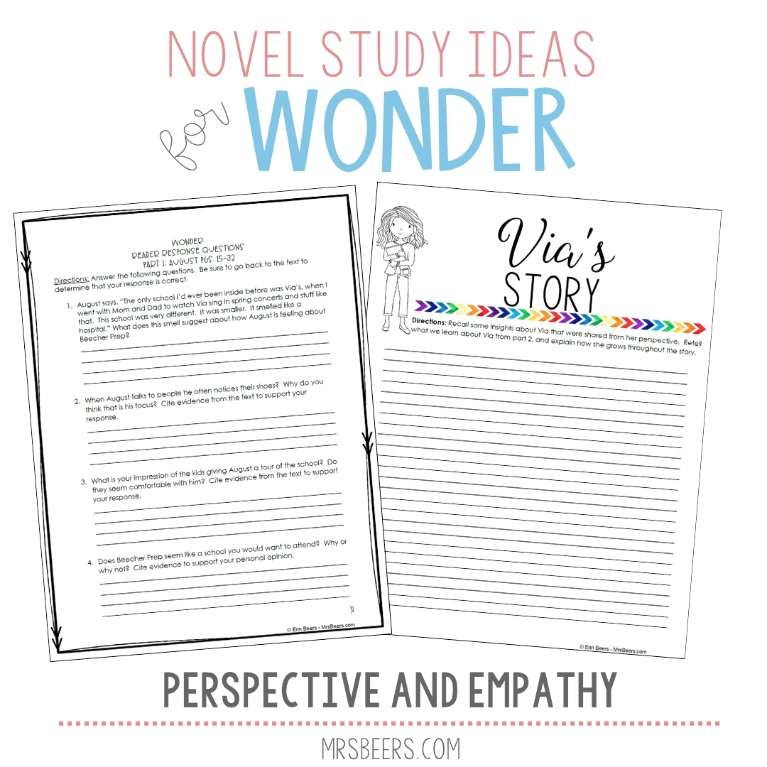 haracter quote analysis worksheet for Wonder helping students understand empathy and perspective