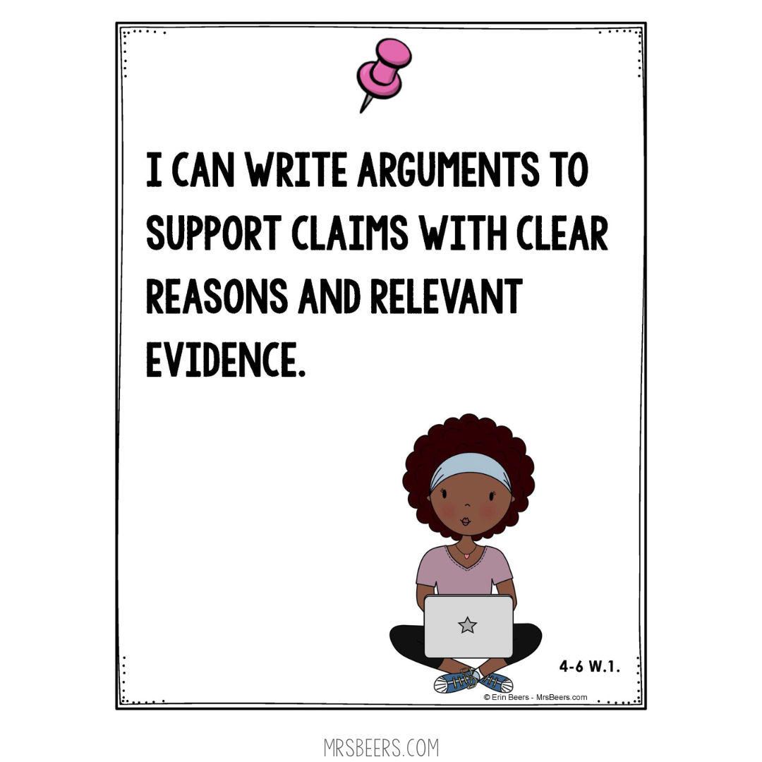 "I Can" statements for essay writing