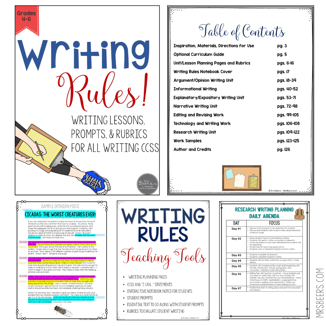 essay writing lesson plans, prompts, and rubrics PDF resource