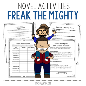 Freak the Mighty novel study lesson plans and activities for middle school ELA