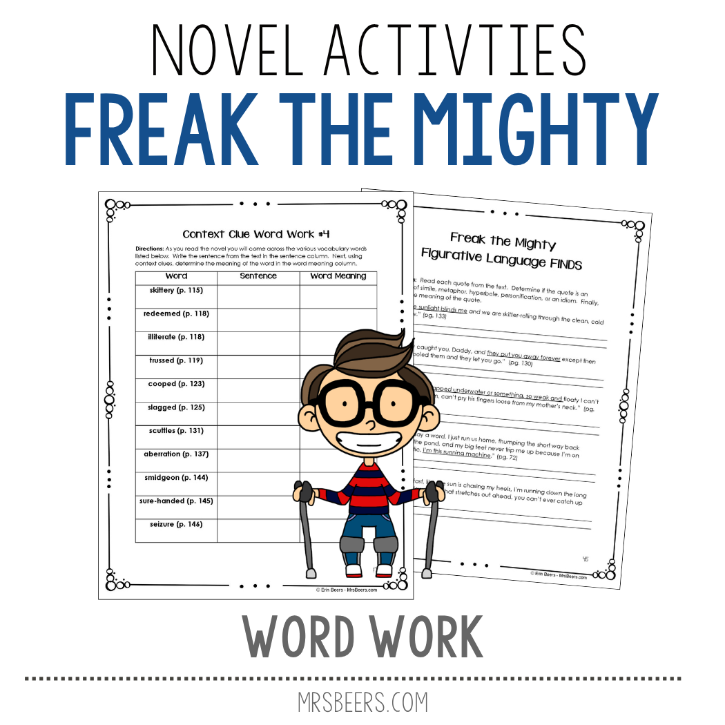 cCharacter analysis worksheet comparing Max and Kevin in Freak the Mighty