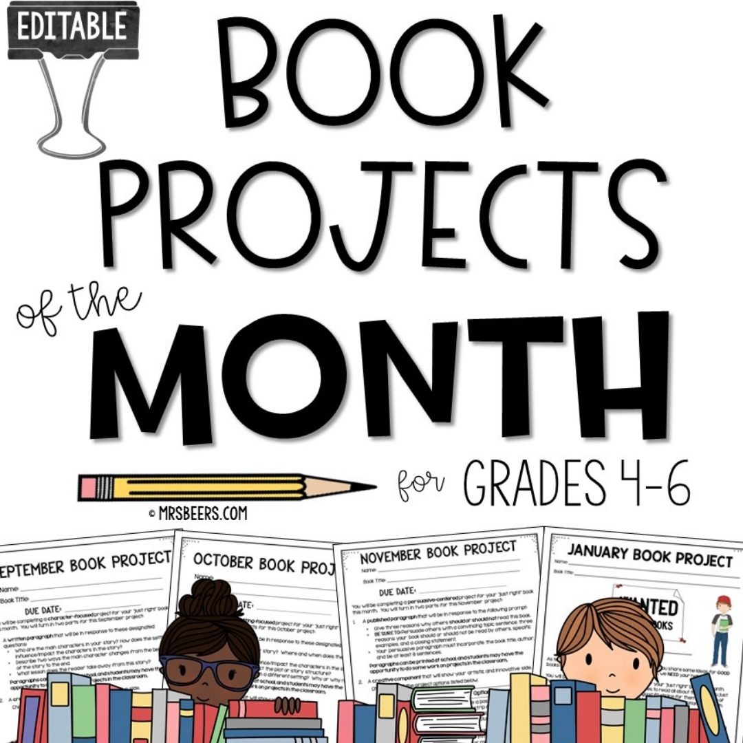 Full year of book report ideas and activities for grades 4-6